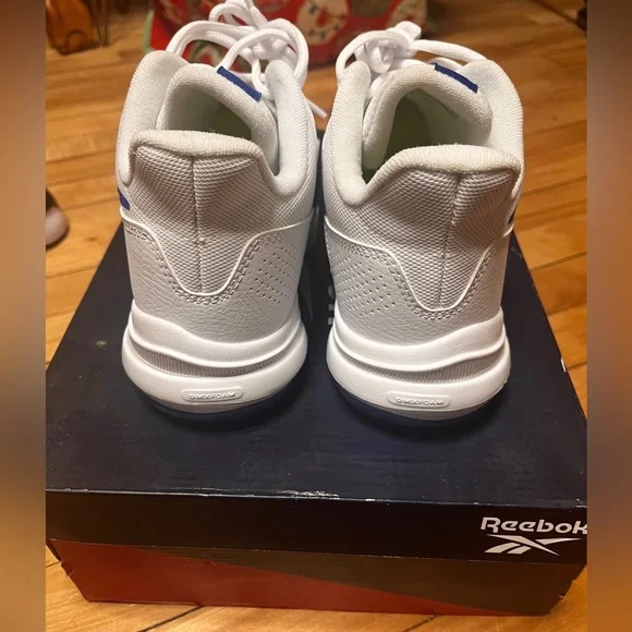 Reebok red and white shoes